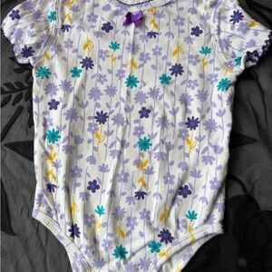 Y2K VINTAGE Floral Purple and Yellow Kids One Piece